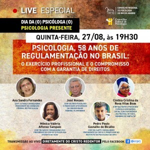dia-da-o-psicologa-o-live-do-crp-rj-psicologia-58-anos-de-regulamentacao-no-brasil-o-exercicio-profissional-e-o-compromisso-com-a-garantia-de-direitos-sera-q